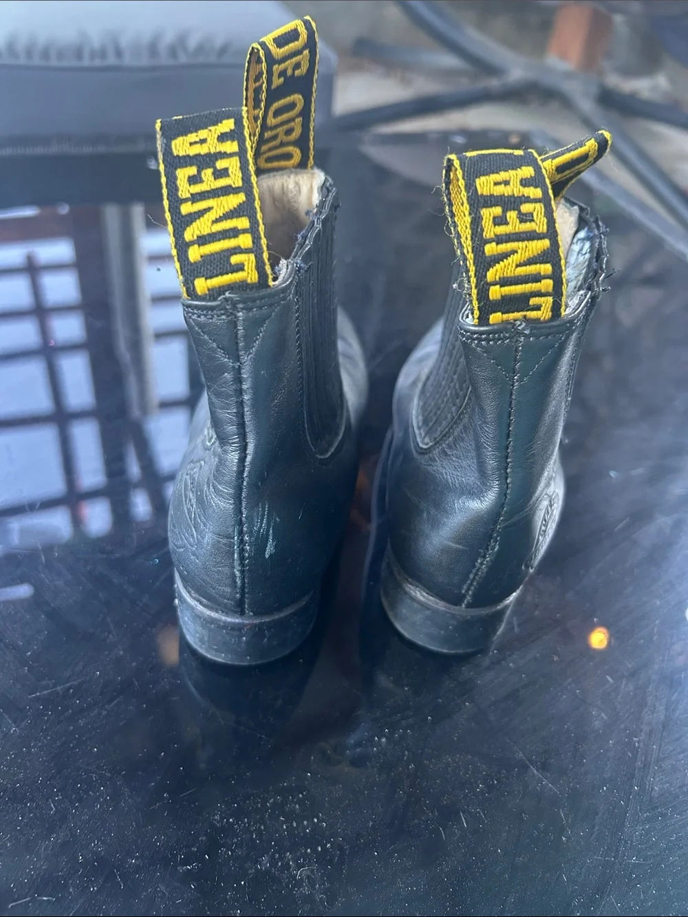 Linea de Oro Kids Black Genuine Leather Cowboy Boots ✨GUC✨Size 12T